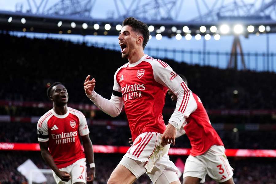 Kai Havertz abriu o marcador aos 37 minutos do Arsenal-Burnley Kai Havertz abriu o marcador aos 37 minutos do Arsenal-Burnley