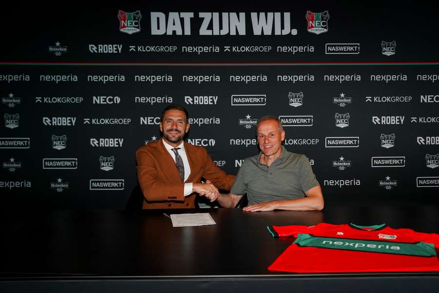 Dusan Tadic (L) with NEC technical director Carlos Aalbers Dusan Tadic (L) with NEC technical director Carlos Aalbers