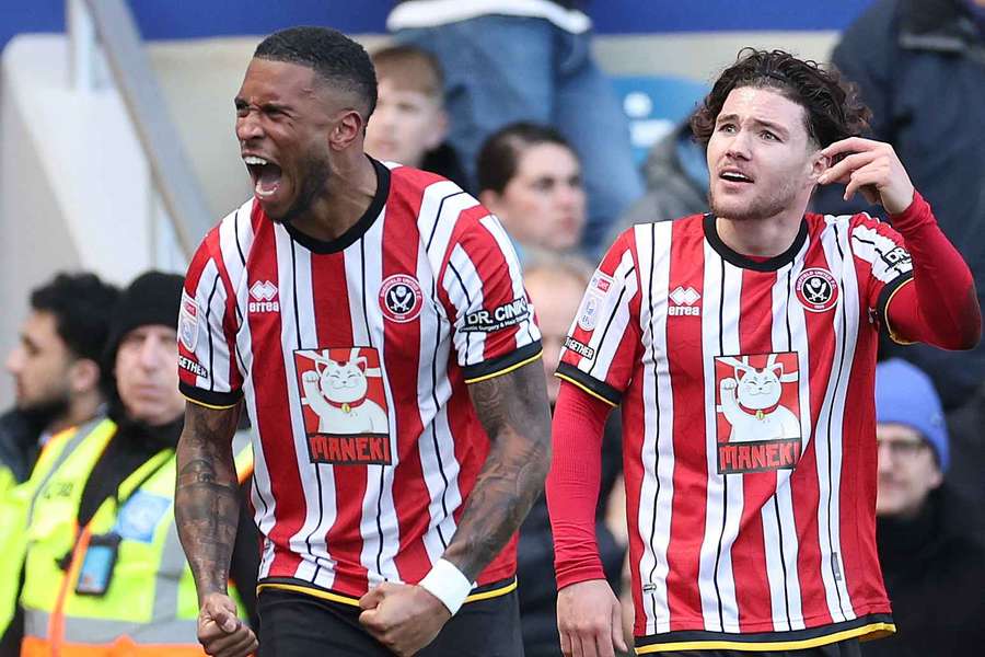 Sheffield United's Tyrese Campbell celebrates scoring his teams second goal