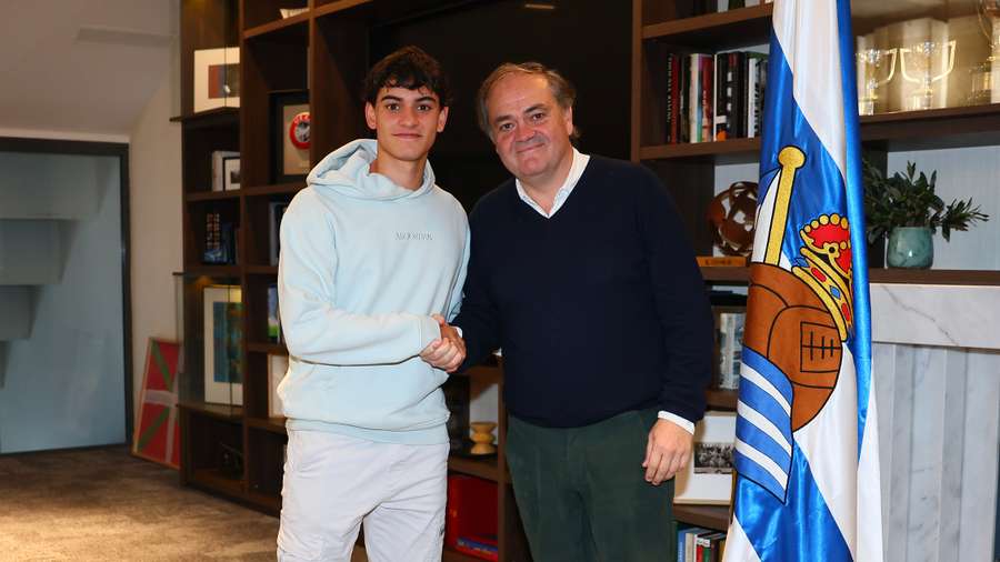 Marchal, con el presidente, Jokin Aperribay Marchal, con el presidente, Jokin Aperribay