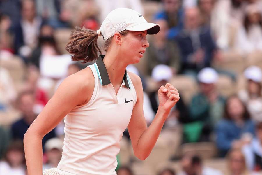  Lilli Tagger feiert bei den French Open.