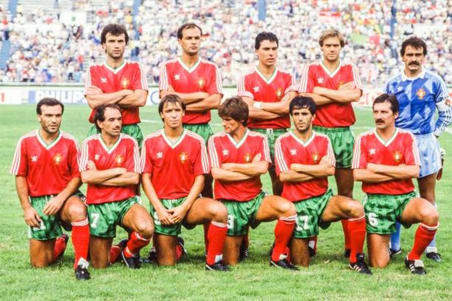 O onze de Portugal contra a Inglaterra, em 1986