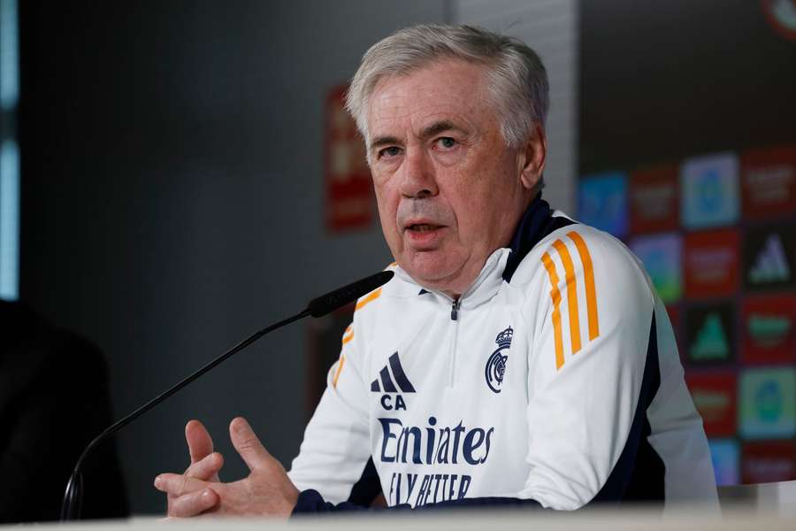 Ancelotti during his press conference