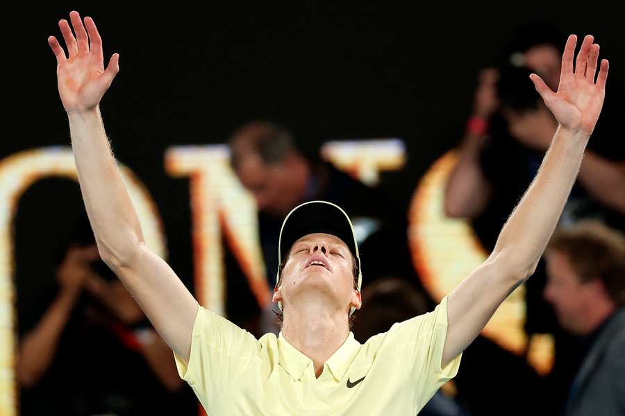 Sinner celebrates a historic win