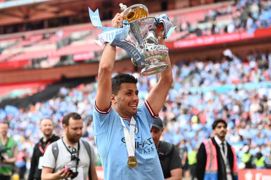 Manchester City are one game away from completing the treble