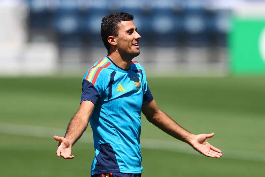 Rodri, num treino com a seleção Rodri, num treino com a seleção