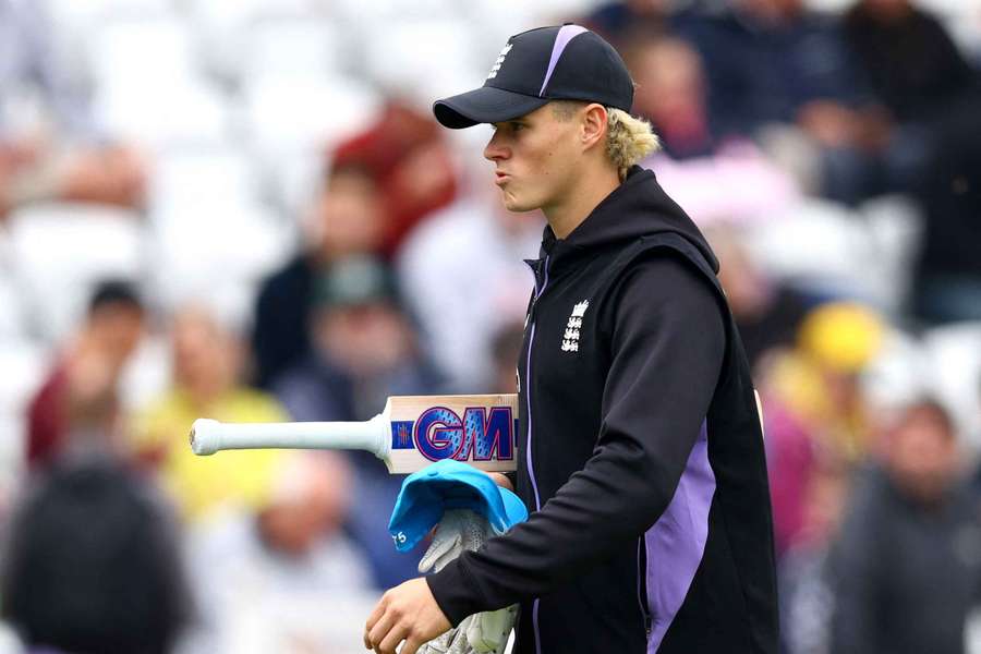 England's Jacob Bethell during the warm-up before the match against Australia