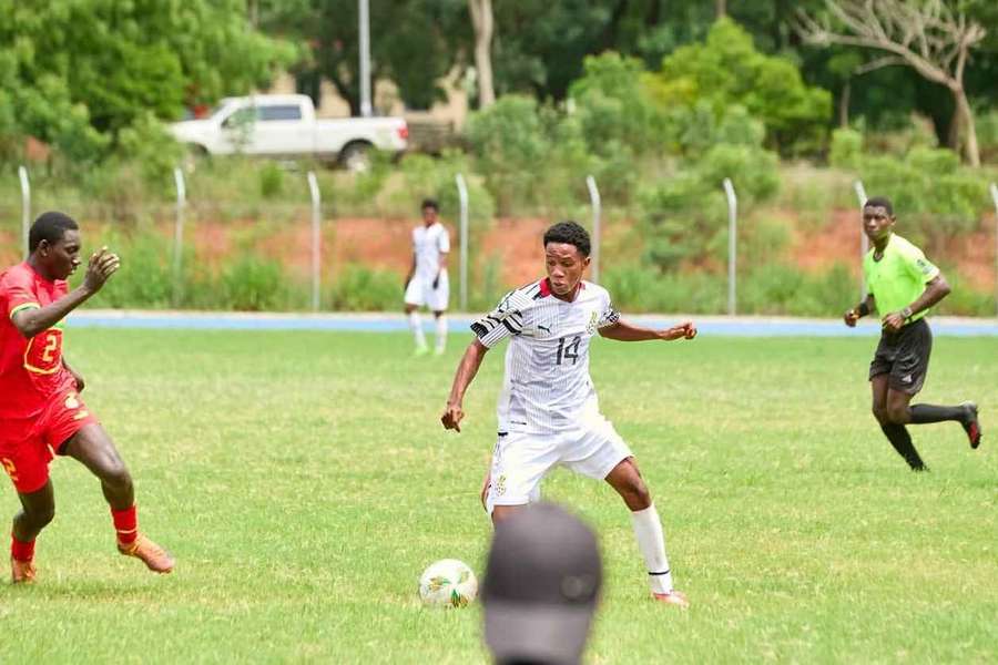 Emmanuel Abrokwa in action with Ghana's U-17 side.