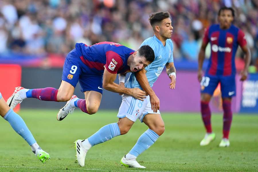 Robert Lewandowski a été mis à mal par la défense du Celta avant de prendre sa revanche