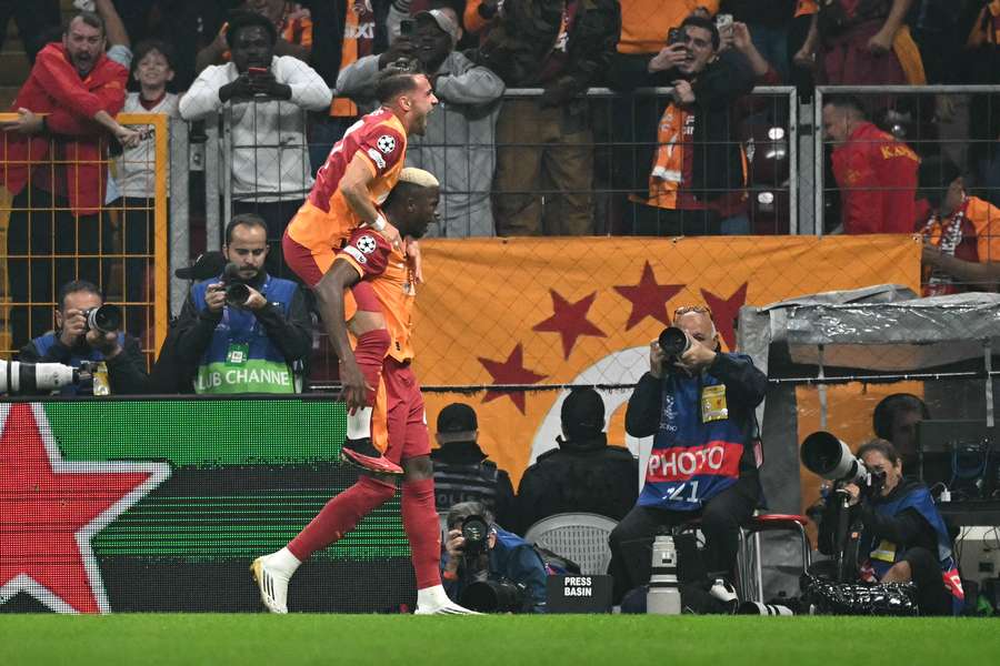 Victor Osimhen celebrating his crucial goal against Liverpool 