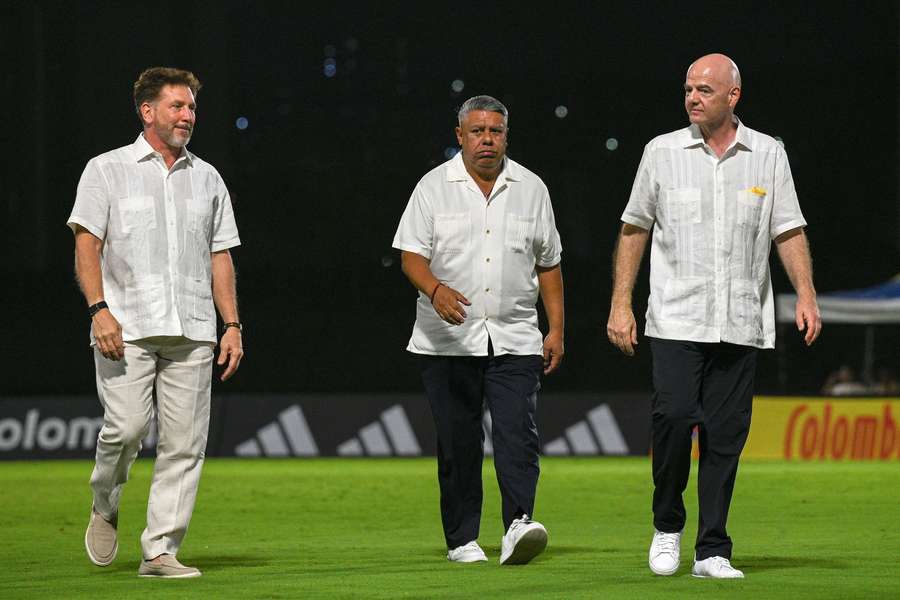 Alejandro Domínguez, Tapia e Infantino, en Barranquilla