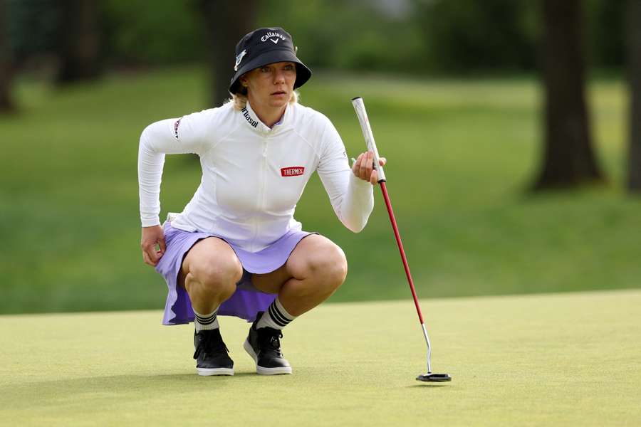 Madelene Sagstrom leads the LPGA Founders Cup by one shot after shooting a six-under-par 66