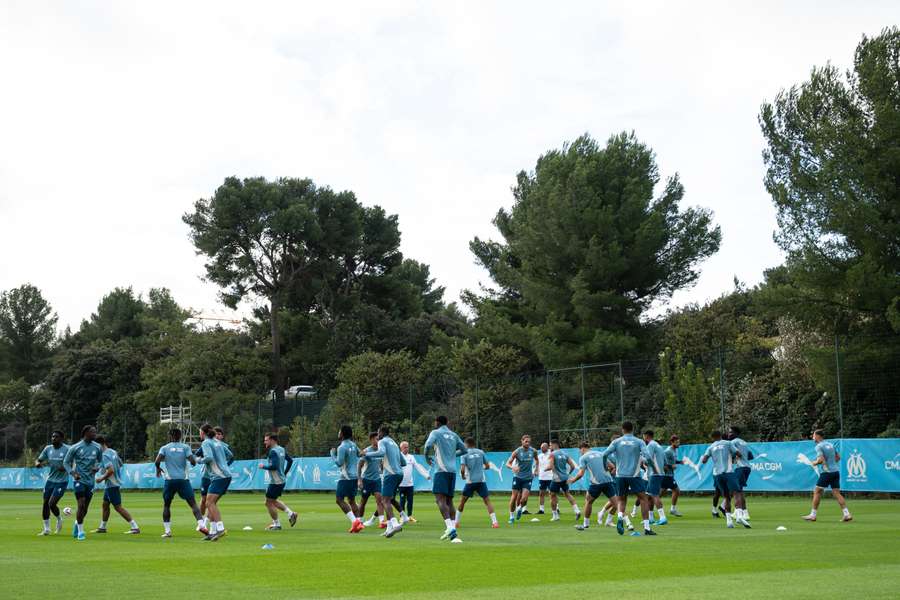 Les Marseillais à l'entraînement.