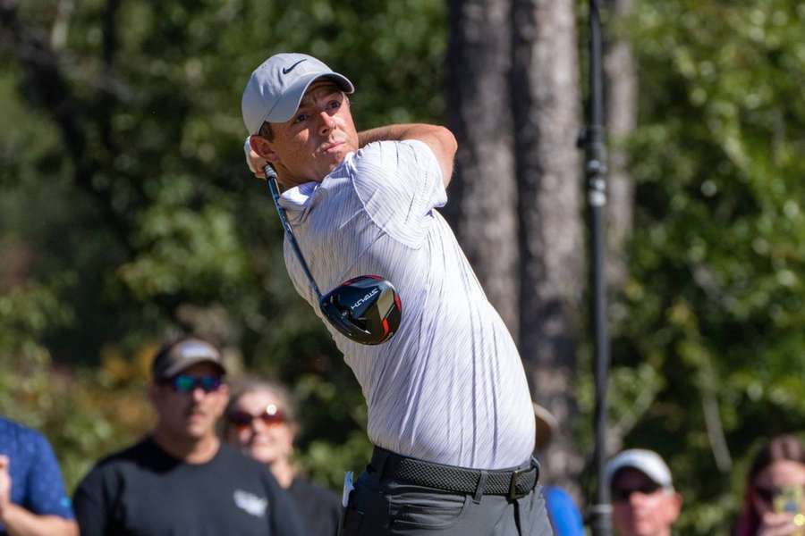 Rory McIlroy plays from the fourth tee during the final round of the CJ Cup.