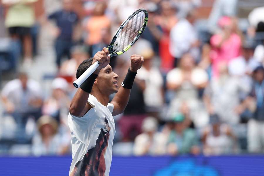 Auger-Aliassime celebrates his win