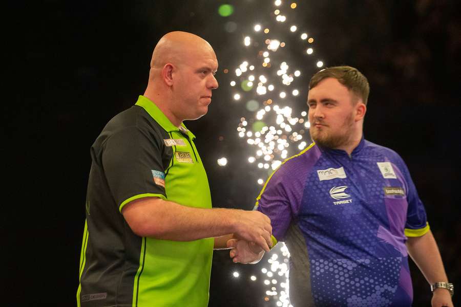 Luke Littler (right) will face Michael Van Gerwen on the opening night of the Premier League