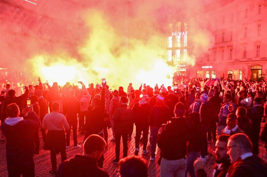 Serbiske fans i Leipzig