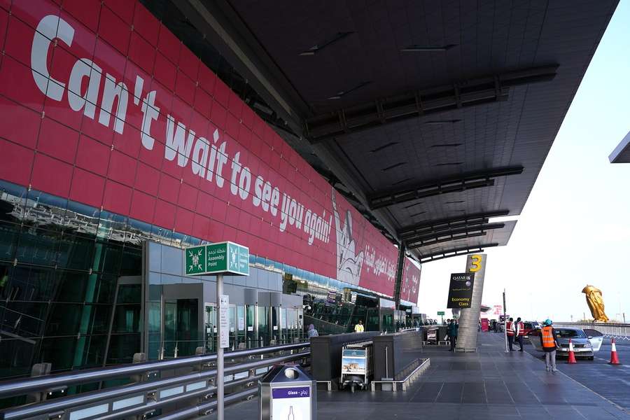 A general view outside the Hamad International Airport in Doha.