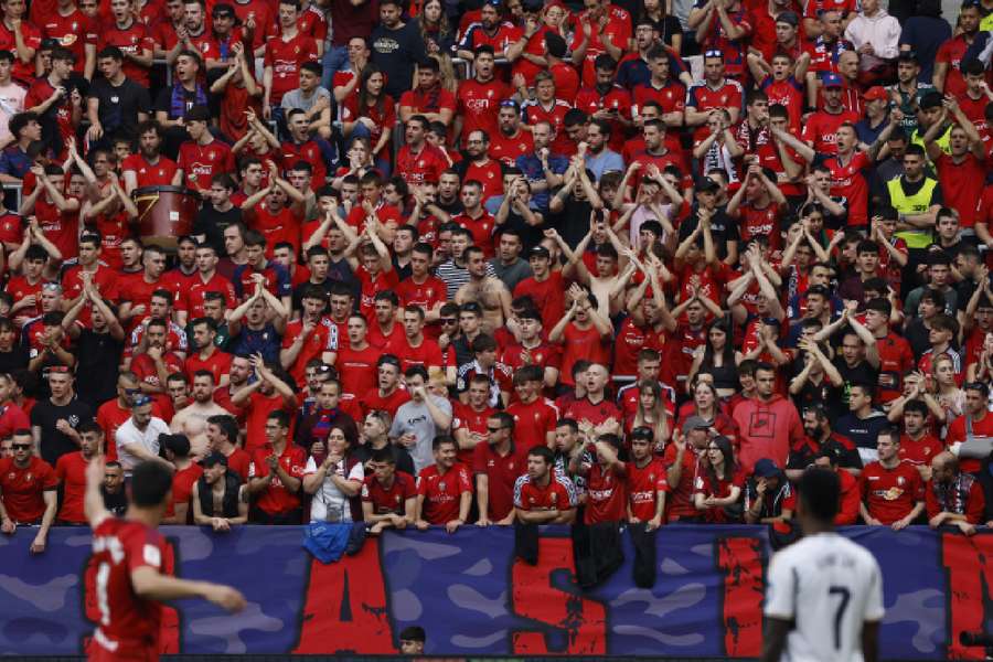 Osasuna fans during the game
