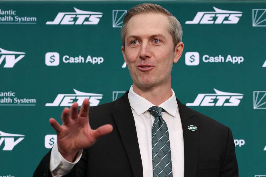 New York Jets new general manager Darren Mougey at the press conference announcing his hiring (January 27, 2025)