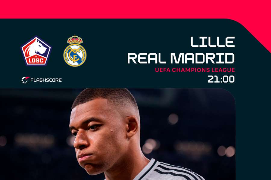 El Real Madrid visita Lille en el regreso de Mbappé a Francia