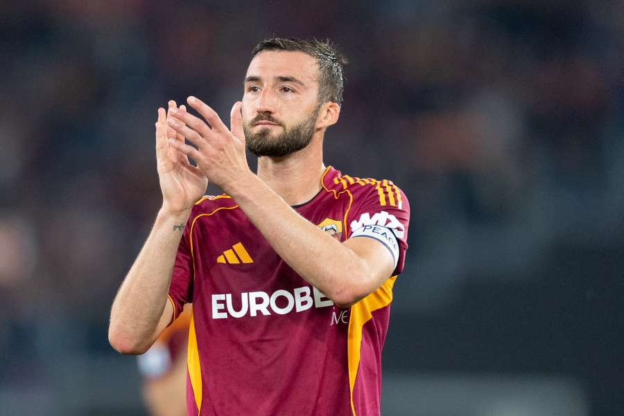 Brayan Cristante con la maglia della Roma