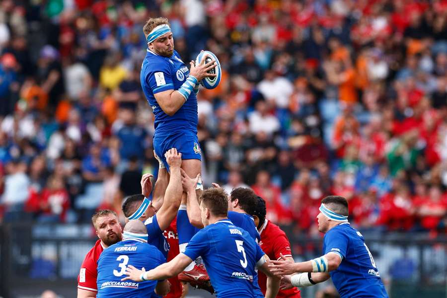 Nicolo Cannone, above, will come into the starting XV for Italy