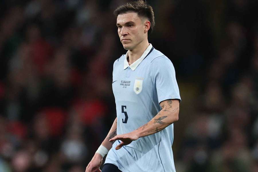 Manuel Ugarte con la selección de Uruguay