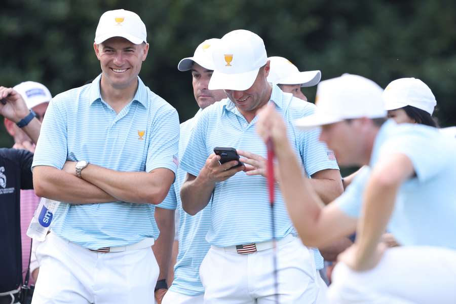 Justin Thomas and Jordan Spieth of the US team.