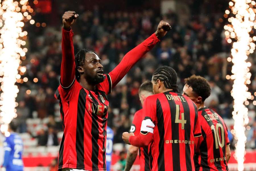 Nice celebrate their opener Nice celebrate their opener