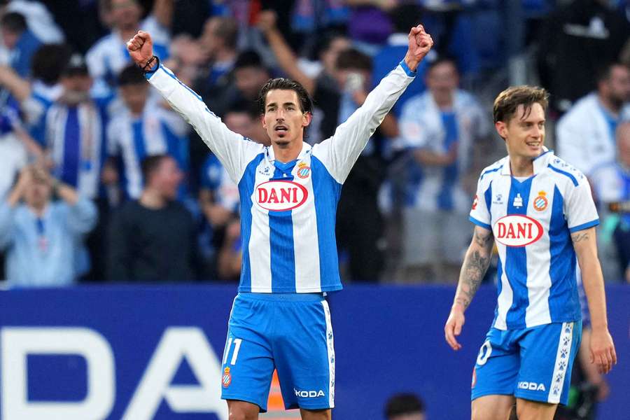 Pere Milla celebra su gol ante el Athletic