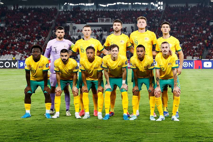 Os Socceroos antes do seu mais recente jogo de qualificação contra a Indonésia