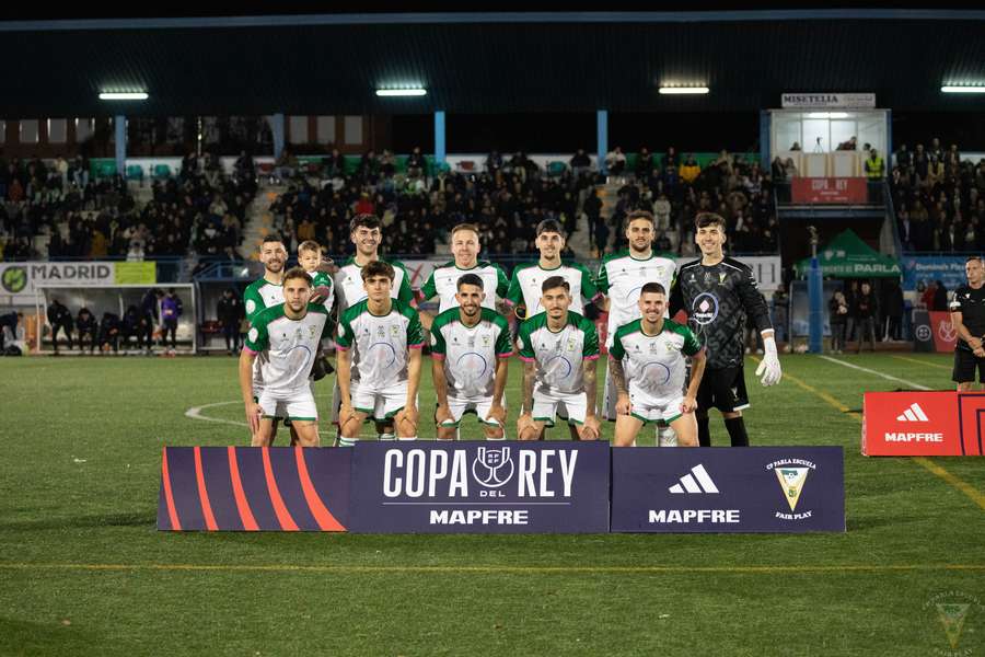 La alineación del Parla Escuela que formó ante el Valencia en la Copa del Rey