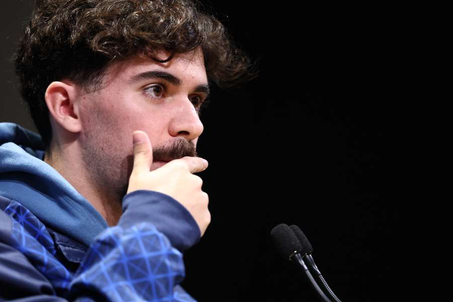 Vitinha en conférence de presse.