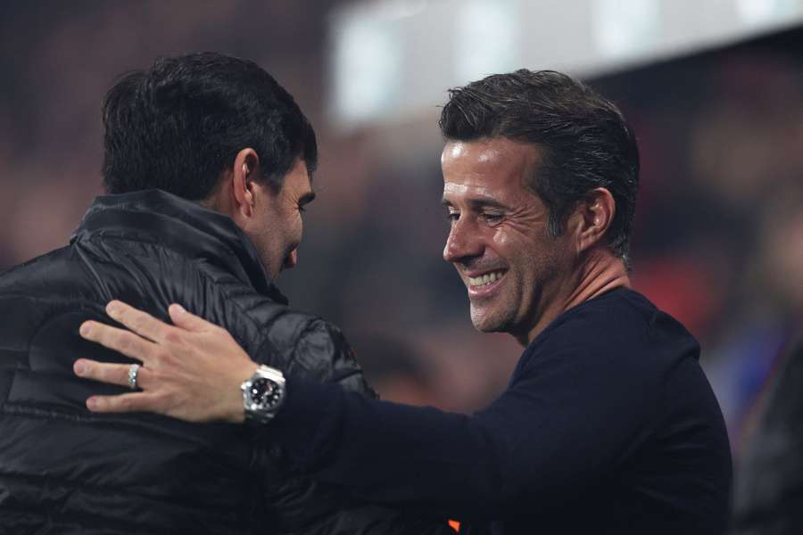 Marco Silva e Iraola, treinador do Bournemouth