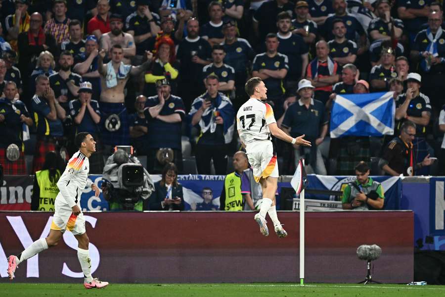 Florian Wirtz celebrates Germany's first goal