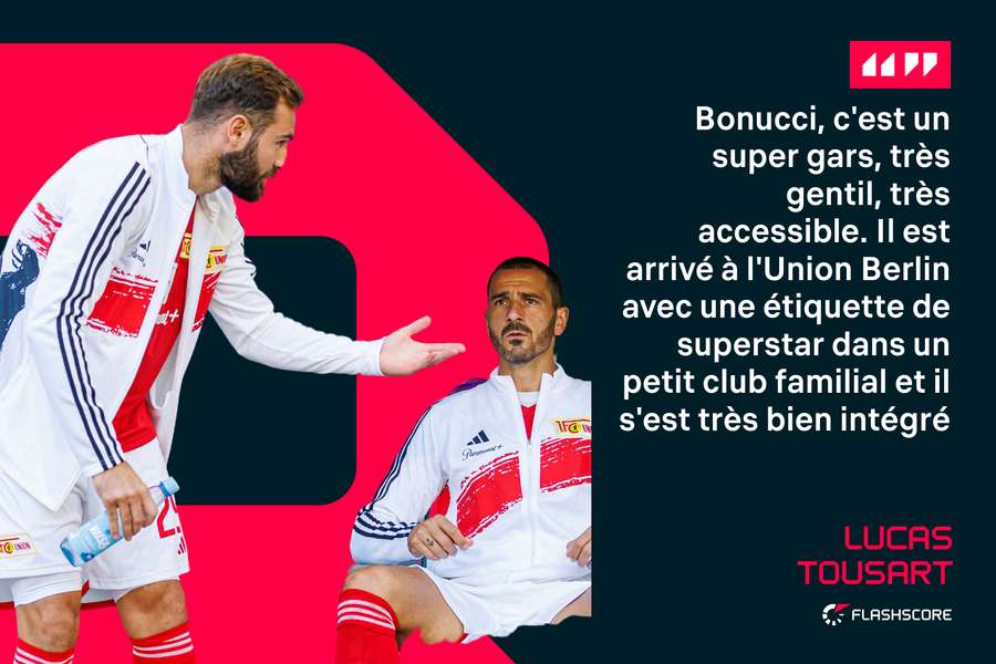 Lucas Tousart a côtoyé Leonardo Bonucci à l'Union Berlin Lucas Tousart a côtoyé Leonardo Bonucci à l'Union Berlin