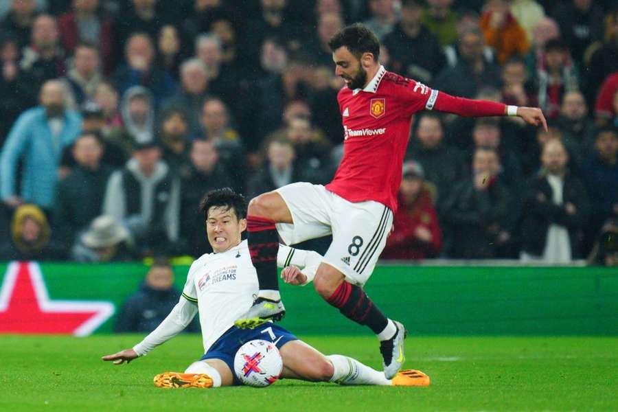 Son met een venijnige tackle op Bruno Fernandes tijdens de vorige ontmoeting