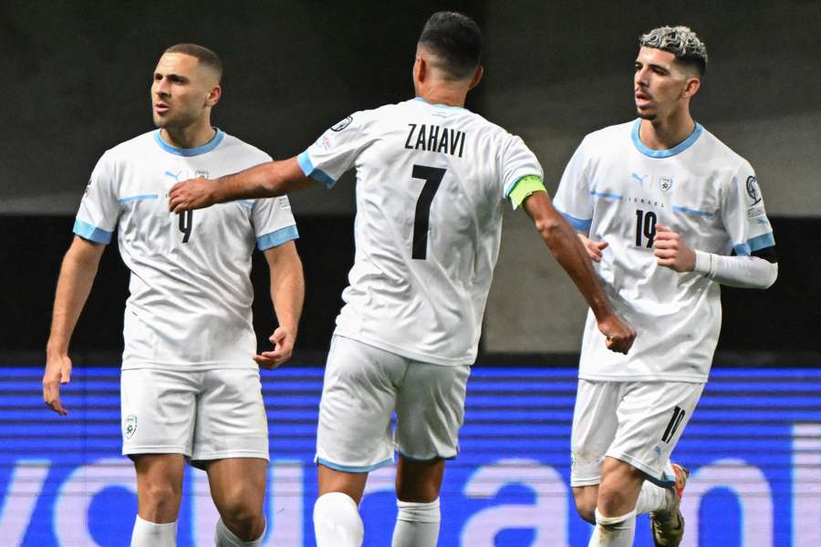 Shon Zalman Weissman celebrates scoring Israel's late equaliser against Switzerland