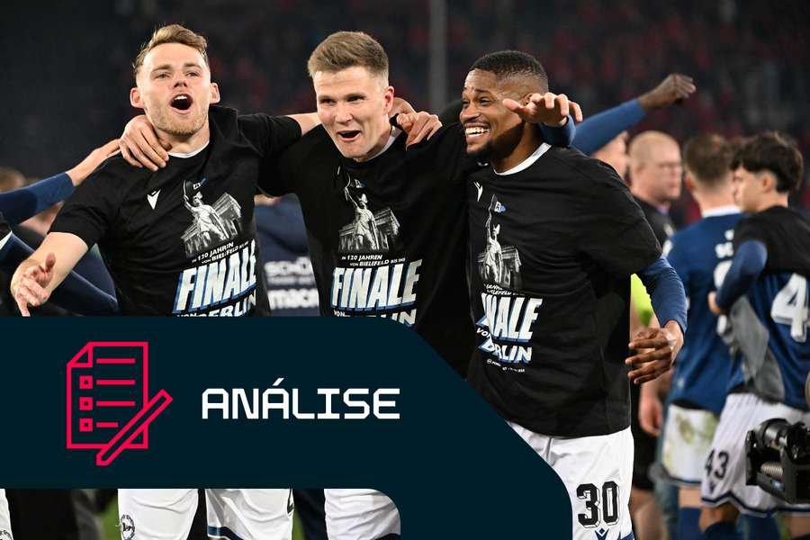 O Arminia Bielefeld derrotou quatro equipas da Bundesliga na sua caminhada até à final da DFB Pokal. O Arminia Bielefeld derrotou quatro equipas da Bundesliga na sua caminhada até à final da DFB Pokal.