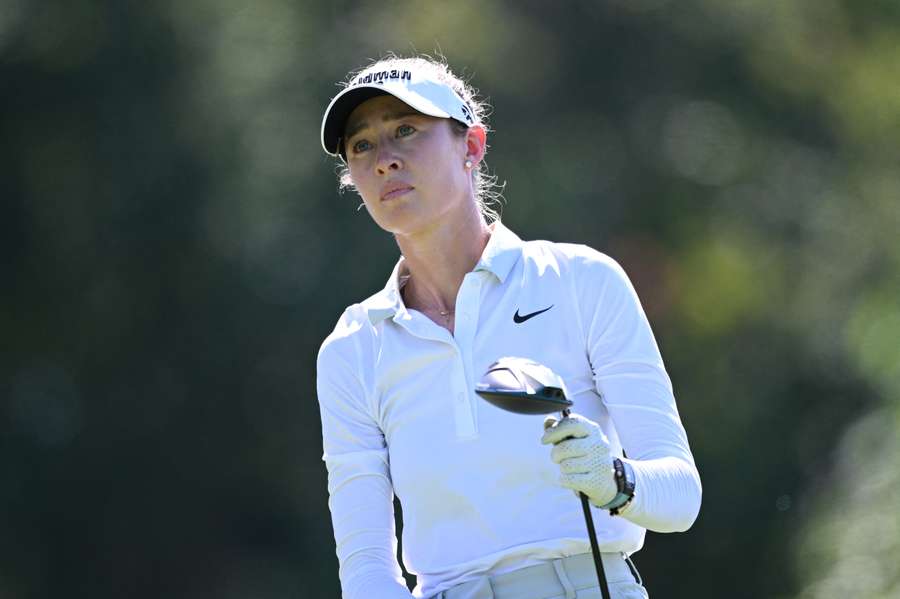 Nelly Korda in action at the 2026 Evian Championship in France