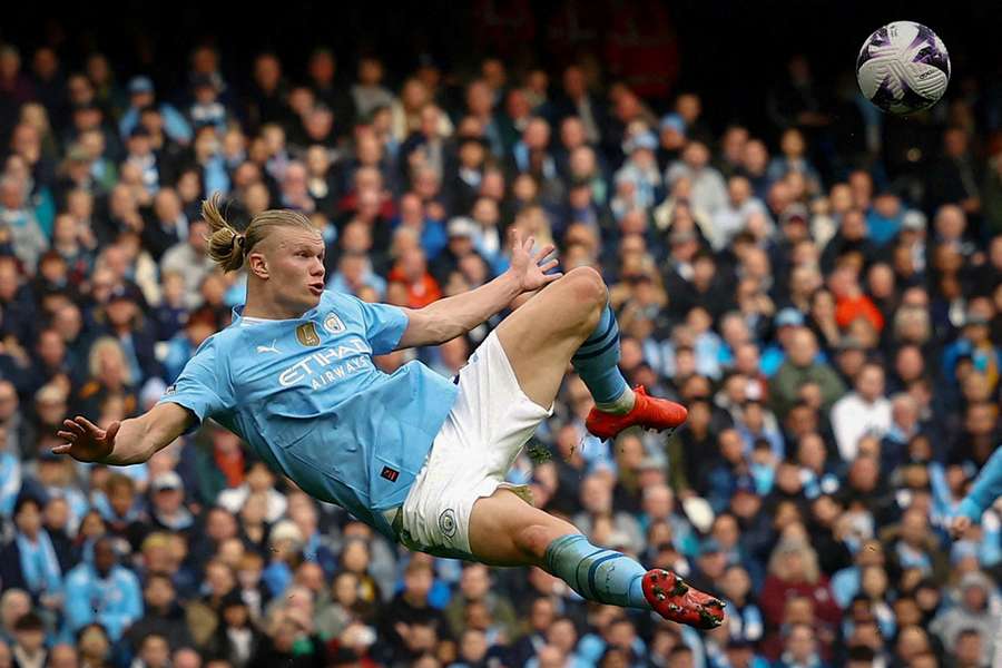 Manchester City's Erling Braut Haaland in action