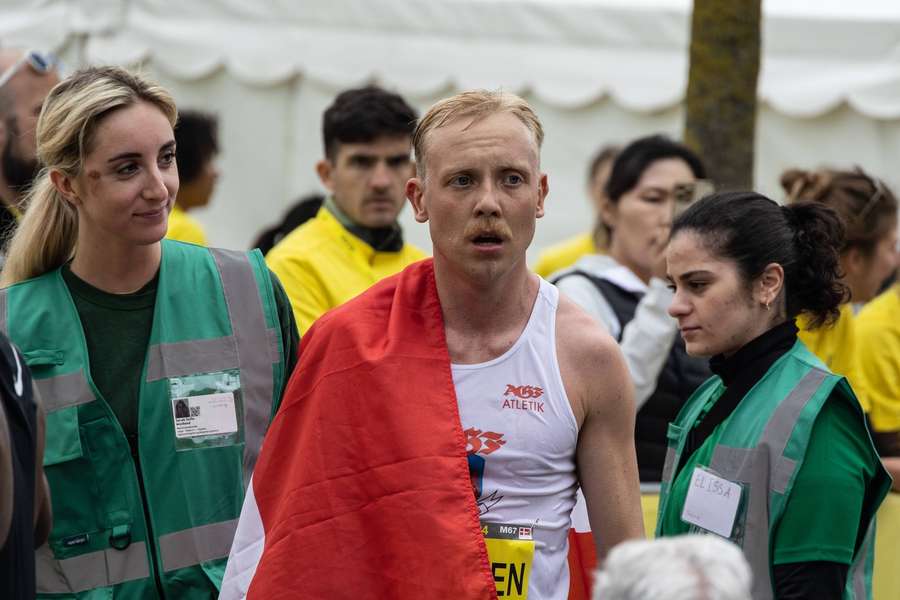 Jacob Sommer Simonsen efter sit løb i Copenhagen Maraton