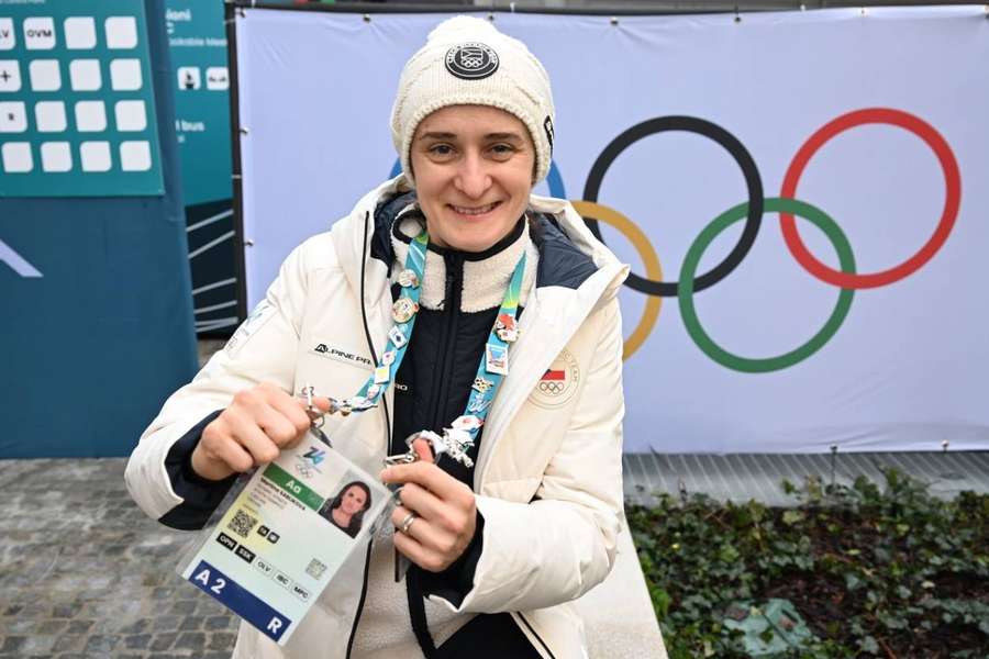 Martina Sáblíková v olympijské vesnici v Miláně.