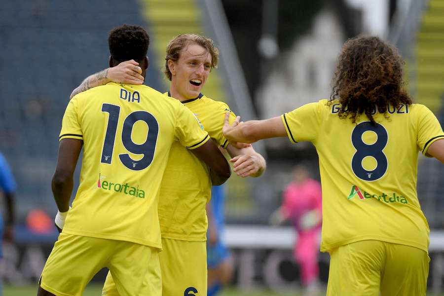 Boulaye Dia esulta per il gol segnato all'Empoli