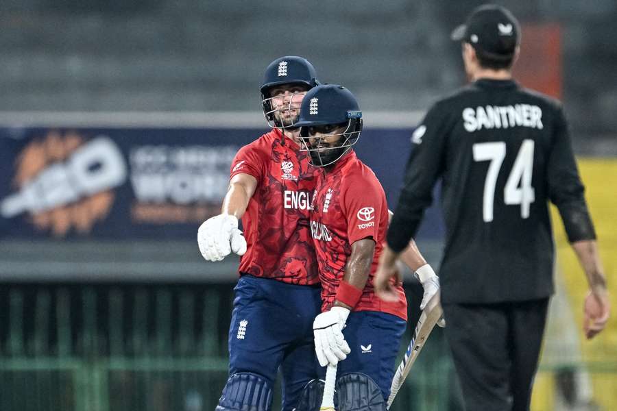 England's Will Jacks and Rehan Ahmed in action