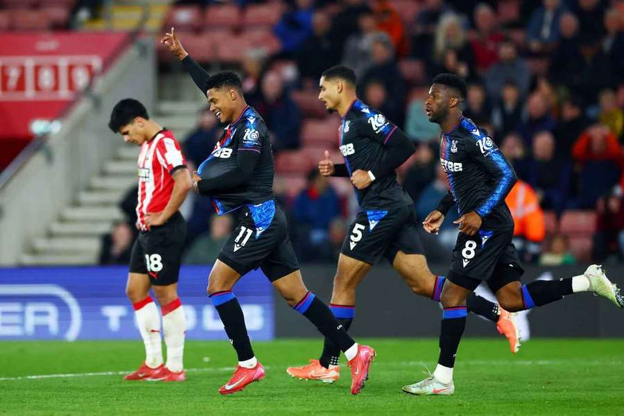Matheus Franca of Crystal Palace celebrates scoring