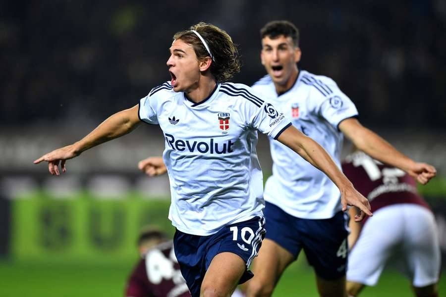 Paz celebrates his goal Paz celebrates his goal