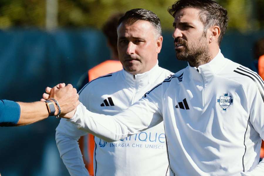 Diego Pérez et Cesc Fàbregas à l'entraînement. Diego Pérez et Cesc Fàbregas à l'entraînement.