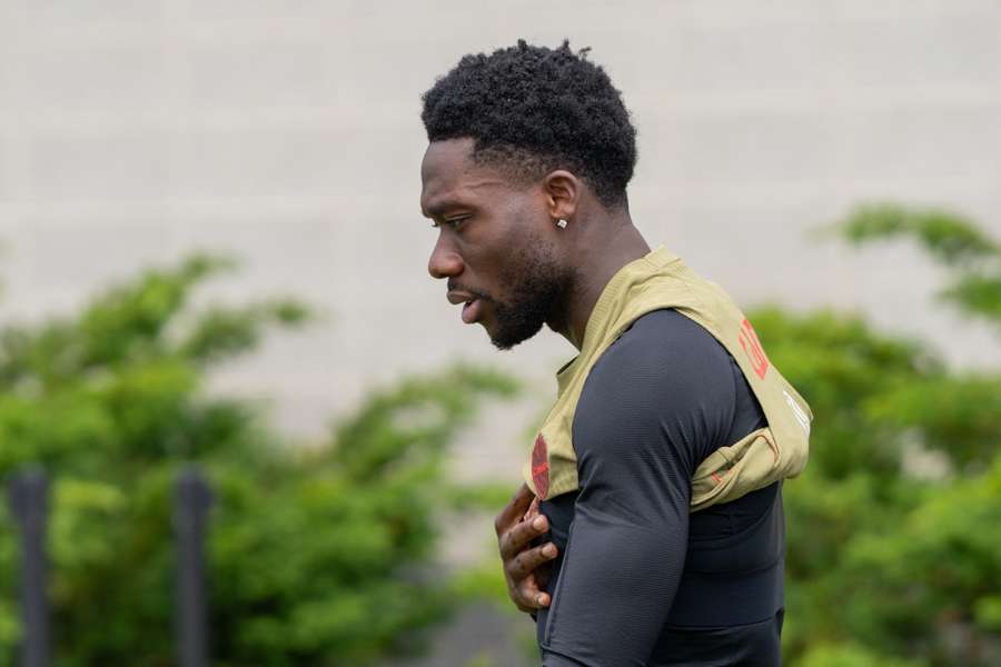 Alphonso Davies à l'entraînement cette semaine. Alphonso Davies à l'entraînement cette semaine.